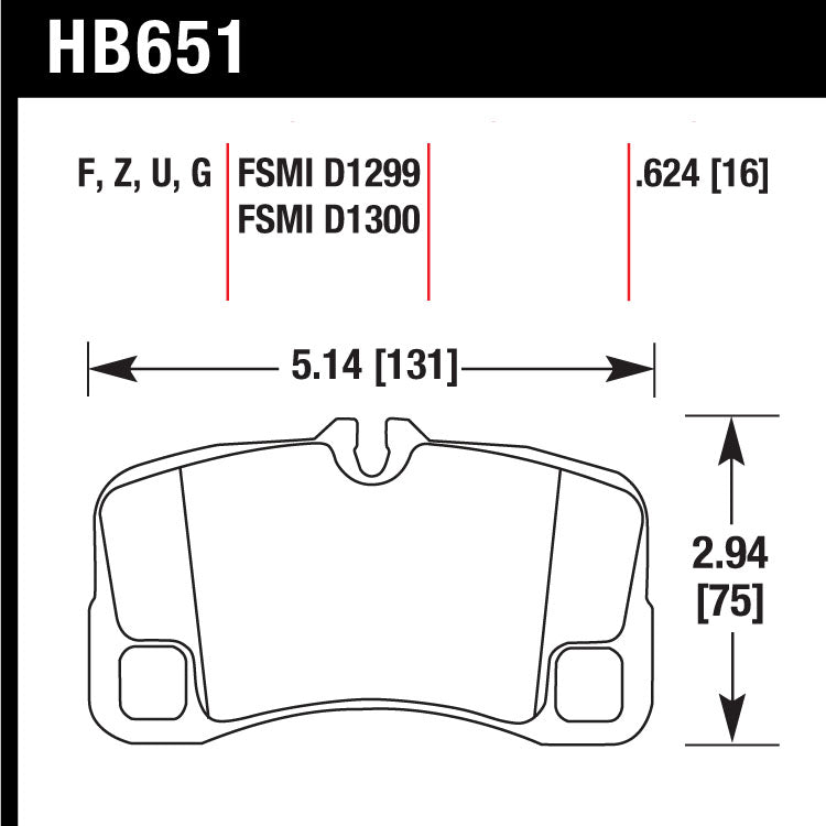 Hawk HB651U.624 Racing Pad - DTC-70 Compound