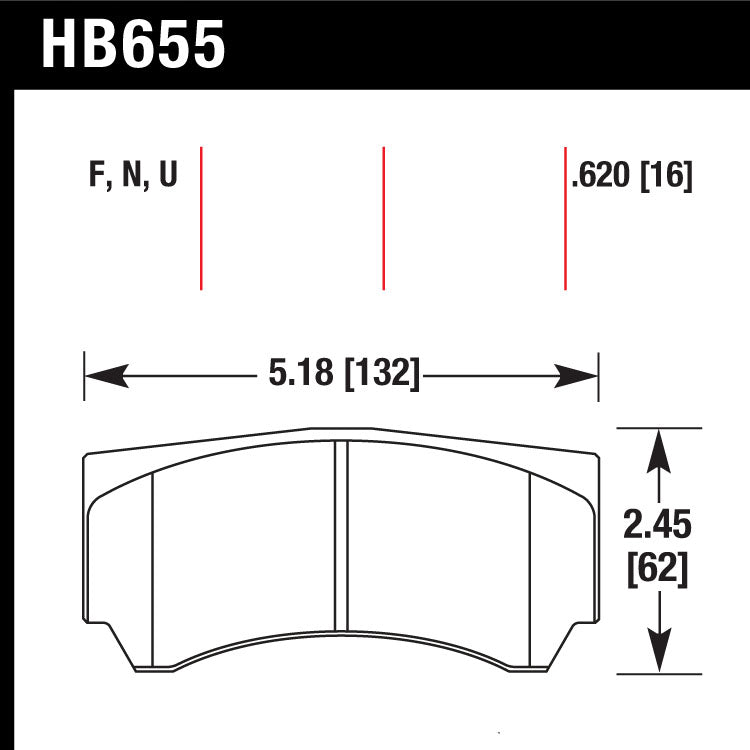 Hawk HB655U.620 Racing Pad - DTC-70 Compound