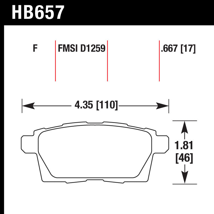 Hawk HB657F.667 Street Performance Pad - HPS Compound