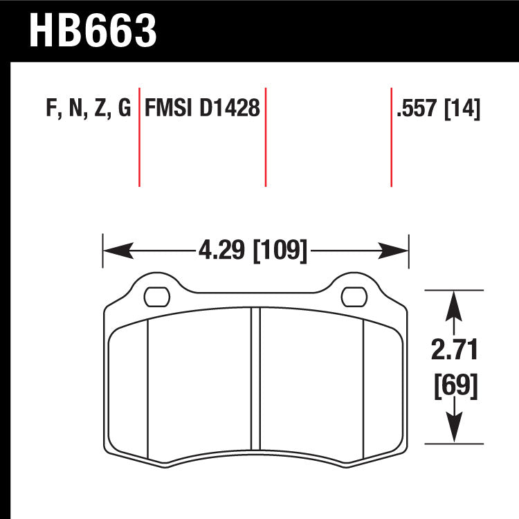 Hawk HB663N.557 Performance Pad - HP Plus Compound