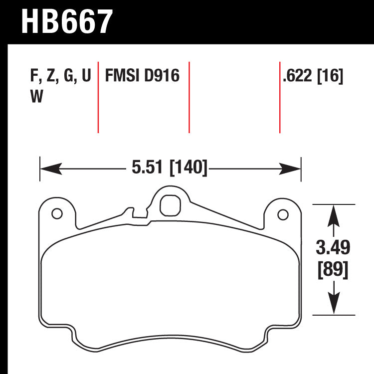 Hawk HB667U.622 Racing Pad - DTC-70 Compound