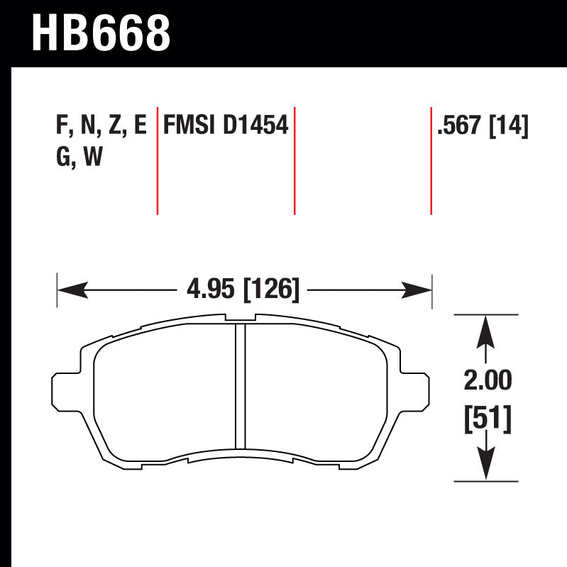 Hawk HB668G.567 Racing Pad - DTC-60 Compound